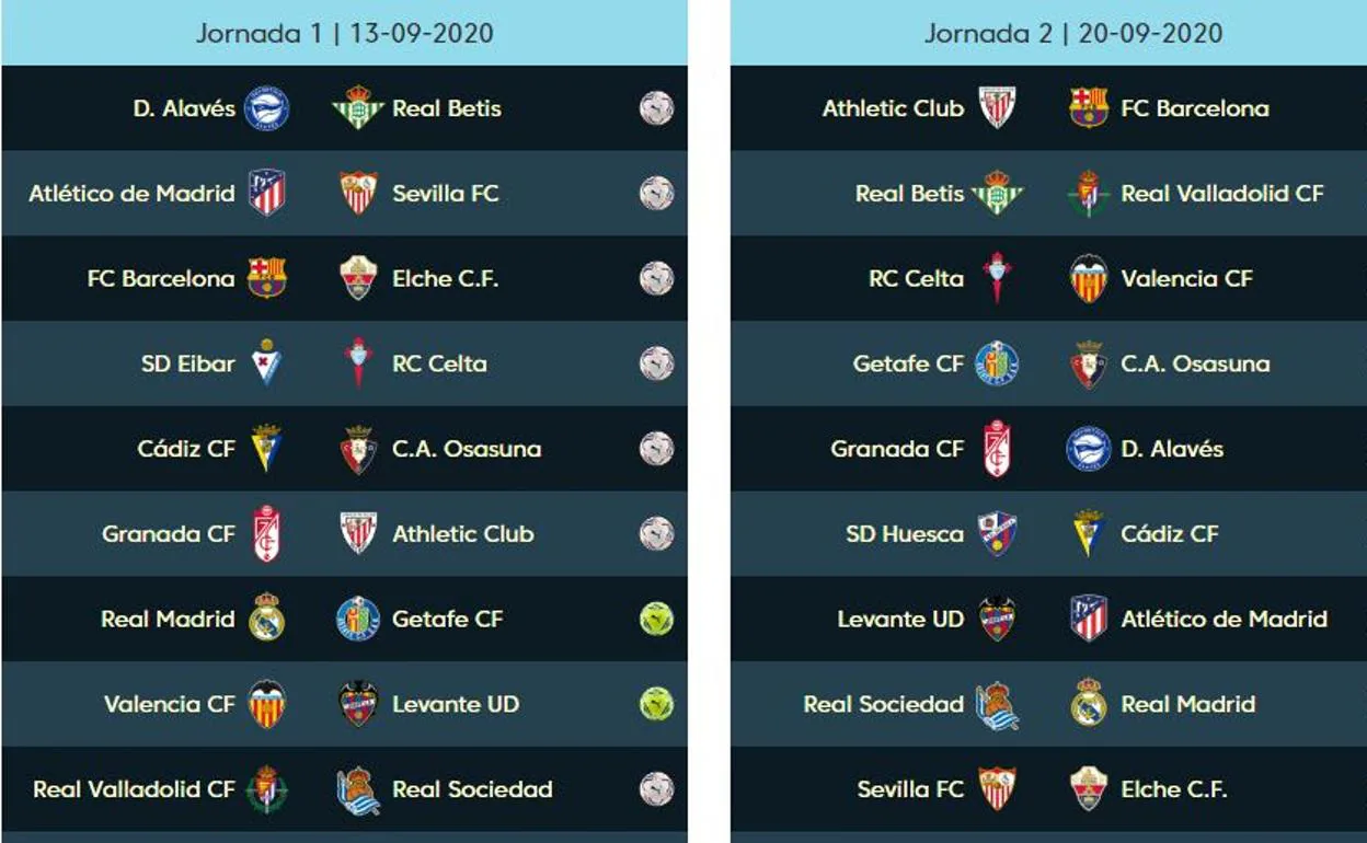 Calendario liga 2020 2021